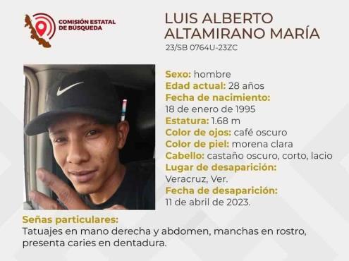 Luis Alberto cumple un mes desaparecido en Veracruz