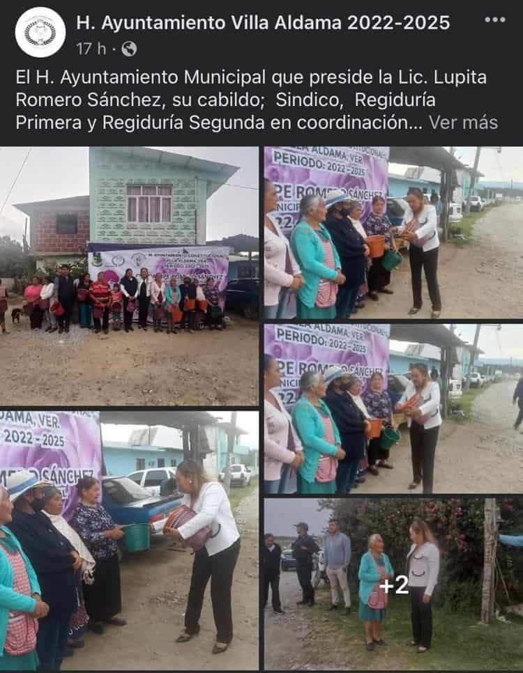 ¡Detallazo!, presume Alcaldesa de Villa Aldama cubetas de regalo para celebrar a madres