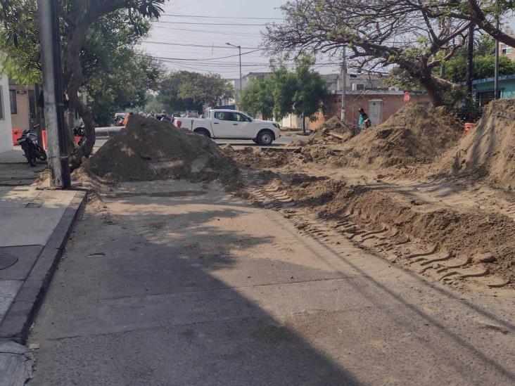 Calles cerradas y llenas de zanjas en Veracruz ¡Un verdadero caos!