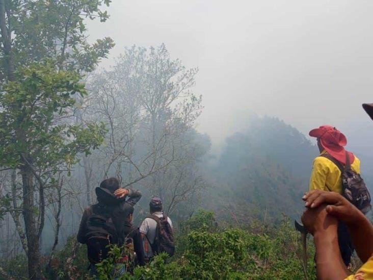 Brigadistas combaten dos incendios en la región serrana de Veracruz