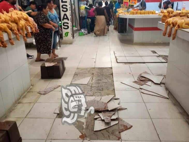 Calor levanta el piso del Mercado Morelos de Coatzacoalcos