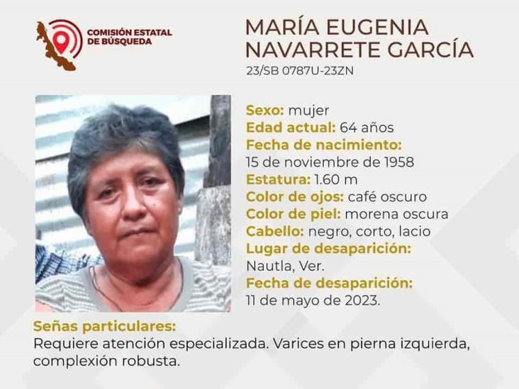 Buscan a María Eugenia en Nautla; desapareció el 11 de mayo