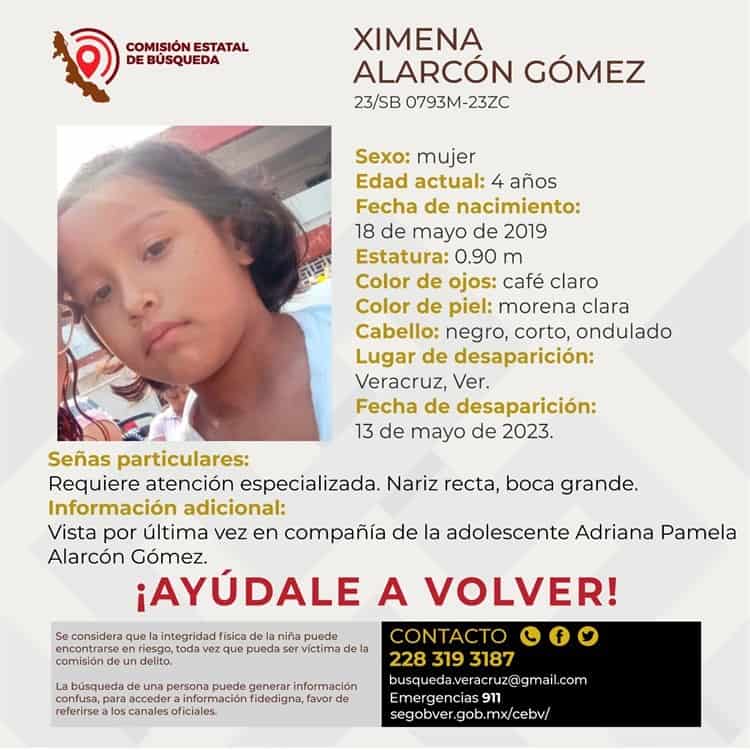 Desaparece niña en Veracruz, tiene 4 años y requiere atención especial