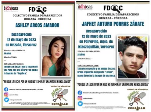Reportan a dos jóvenes personas como desaparecidas en la zona centro de Veracruz