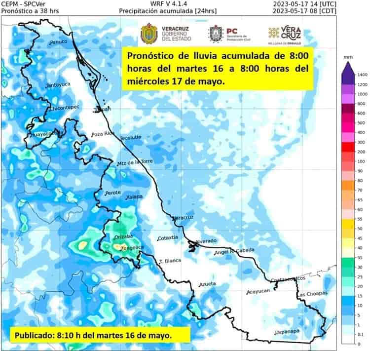 ¡Martes lluvioso! Así estará el clima hoy en Veracruz