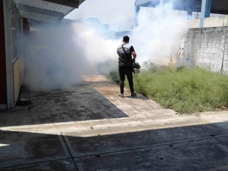 Fumigan espacios públicos para evitar propagación de dengue en Úrsulo Galván
