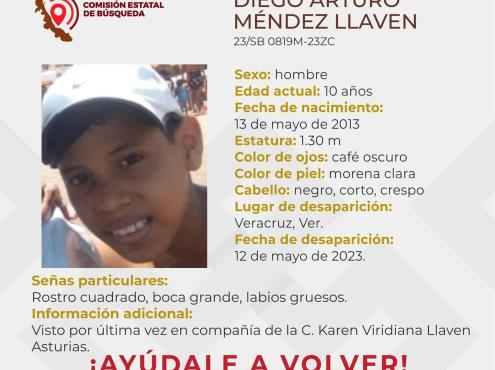 Reportan desaparición de niño de 10 años en el puerto de Veracruz