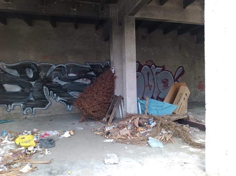Edificio abandonado del centro de Veracruz ahora es guarida de indigentes