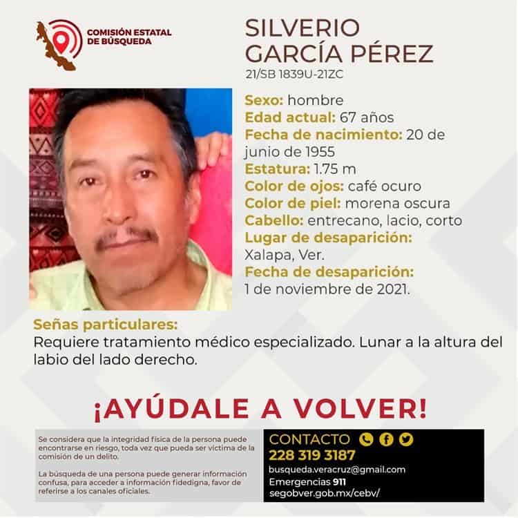 Siguen buscando a Silverio García Pérez; desapareció en Xalapa desde 2021