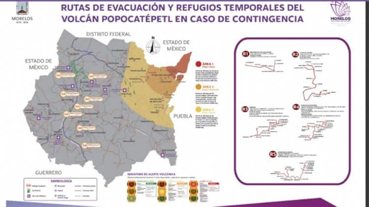 Listas rutas de evacuación y refugios en caso de erupción del volcán