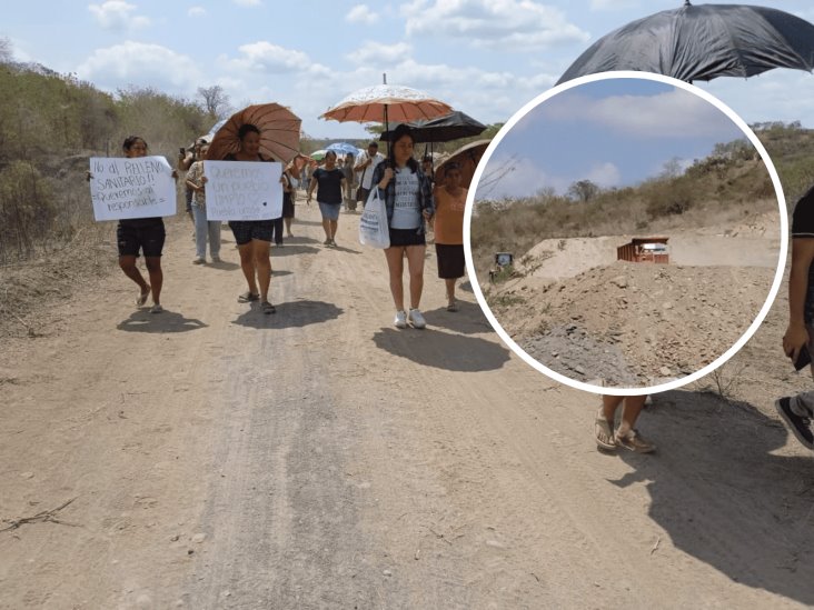 Se niegan a la instalación del relleno sanitario en Palmaritos; amenazan con cerrar la Veracruz - Xalapa
