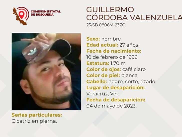 Buscan a Guillermo Córdoba en la ciudad de Veracruz; urge su localización