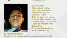 Joven de 18 años cumple 5 días desaparecidos en Xalapa