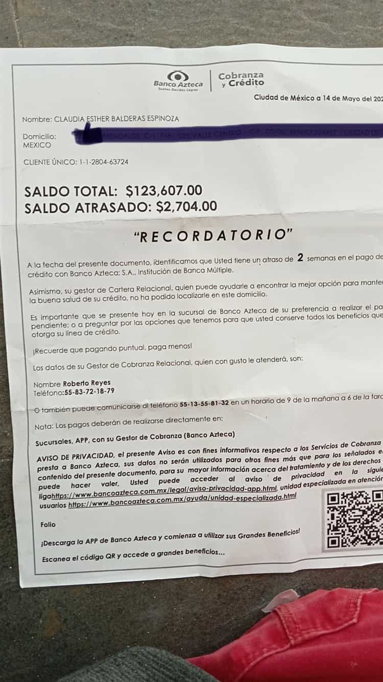 Señalan a senadora de Veracruz por deuda de 120 mil pesos a Banco Azteca