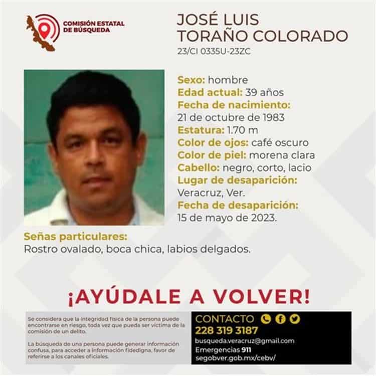Buscan a José Luis Toraño, desapareció en Veracruz hace 9 días