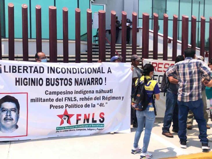 Manifestación en Poder Judicial de Boca del Río; exigen la liberación de Higinio Bustos Navarro (+Video)
