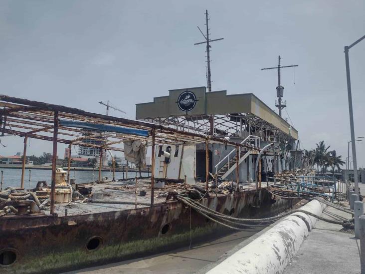 Así van los trabajos para retirar el buque Guanajuato en Boca del Río