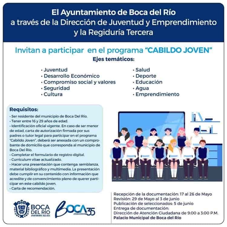 Invitan a participar en el “Cabildo Joven” de Boca del Río