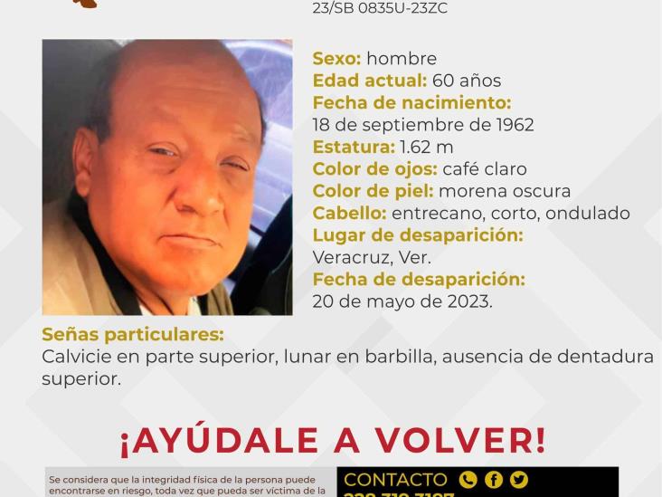 Desaparece persona de la tercera edad en Veracruz; piden el apoyo para localizarlo