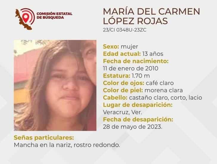 María del Carmen tiene 13 años; desapareció en Veracruz