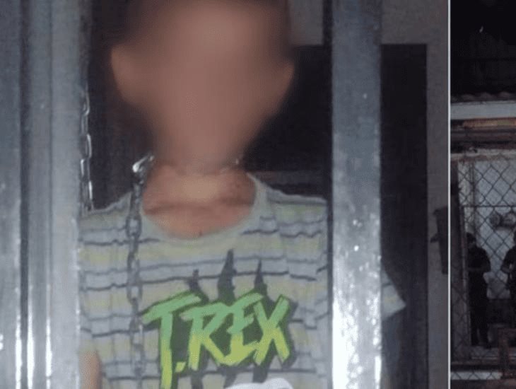 Rescatan a niño encadenado dentro de una casa, en Tabasco
