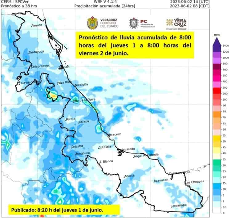 Advierten por más lluvias en Veracruz