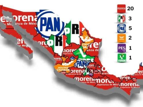 Elecciones 2023:  Con Morena, se pinta de guinda mapa político; PRI a punto de desaparecer