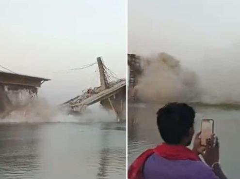 Por segunda ocasión, colapsa puente colgante en India (+Video)