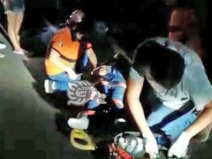 Motociclistas resultan lesionados tras accidentarse en la carretera Misantla-Xalapa
