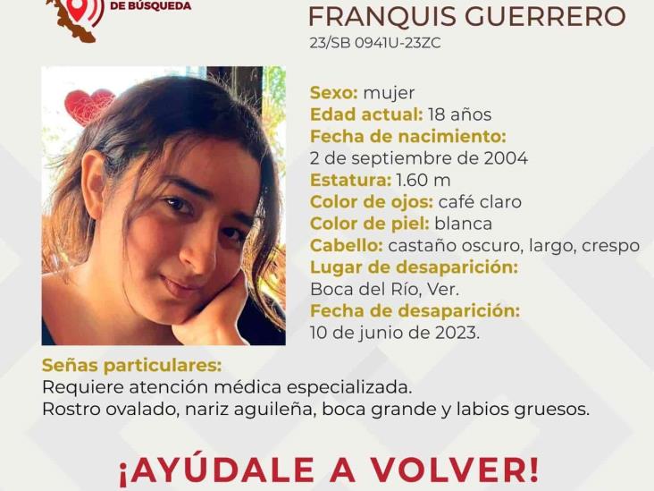 Reportan desaparición de joven mujer en Boca del Río