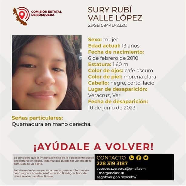 Desaparece adolescente de 13 años en el puerto de Veracruz