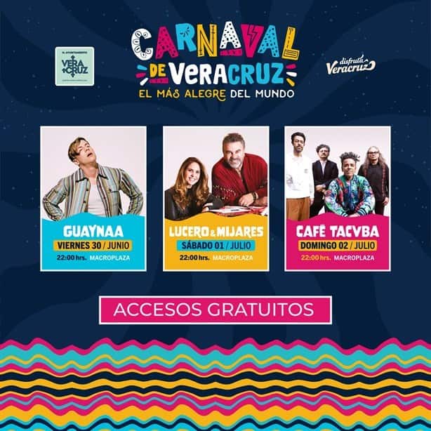 Estos son los artistas que se presentarán en el Carnaval de Veracruz 2023