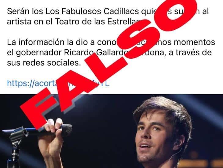Enrique Iglesias desmiente show en Feria Nacional Potosina 2023