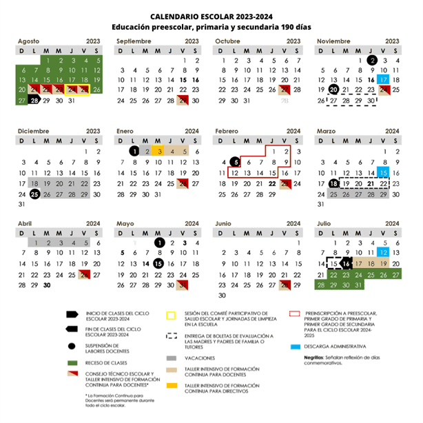 Calendario escolar 2023-2024; así quedaría