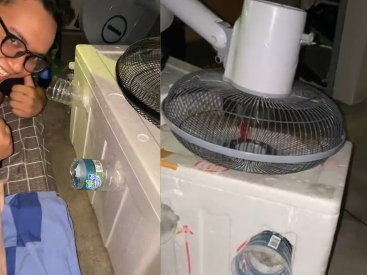 Mexicano crea aire acondicionado casero con hielo picado y sal (+Video)