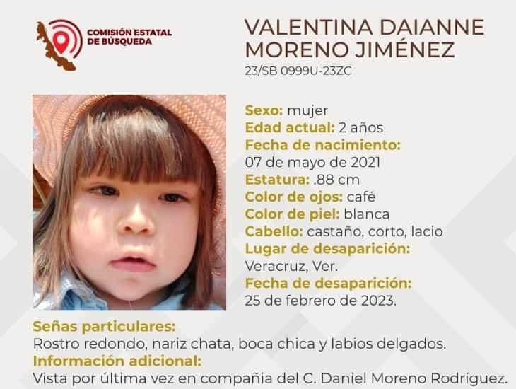 ¿Dónde está Valentina? Pequeña de 2 años desaparecida en Veracruz