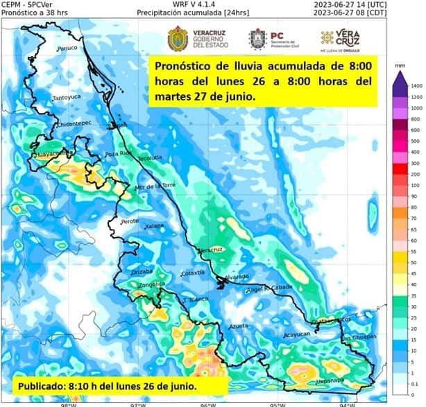 Persisten las lluvias en Xalapa; a estos grados llegarán