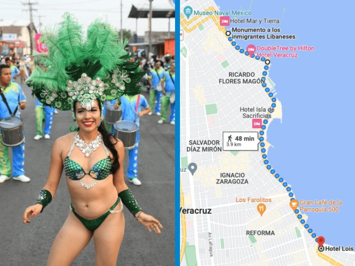 Calles cerradas y vías alternas durante Carnaval de Veracruz 2023