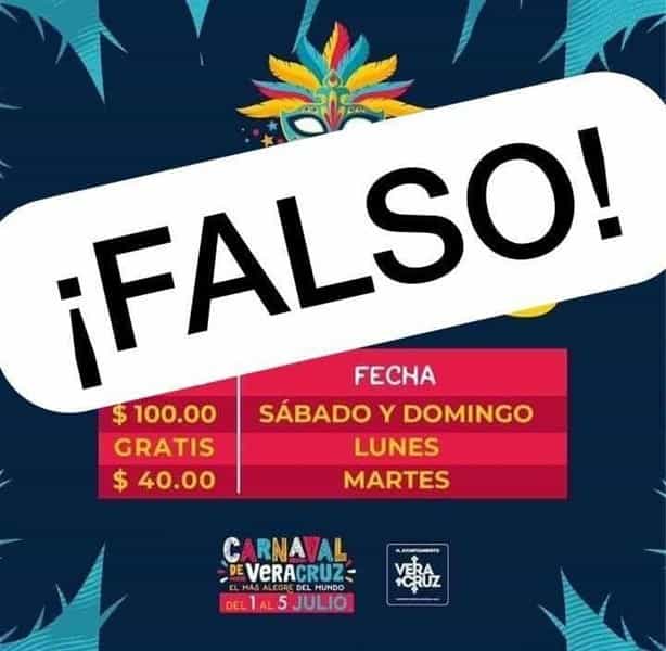 Desmienten falsos precios de las gradas en el Carnaval de Veracruz