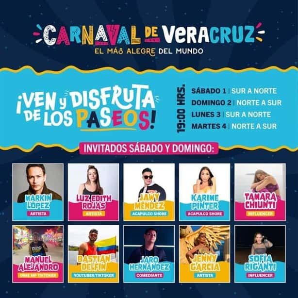 Carnaval de Veracruz 2023: ellos son los artistas que participarán en los desfiles