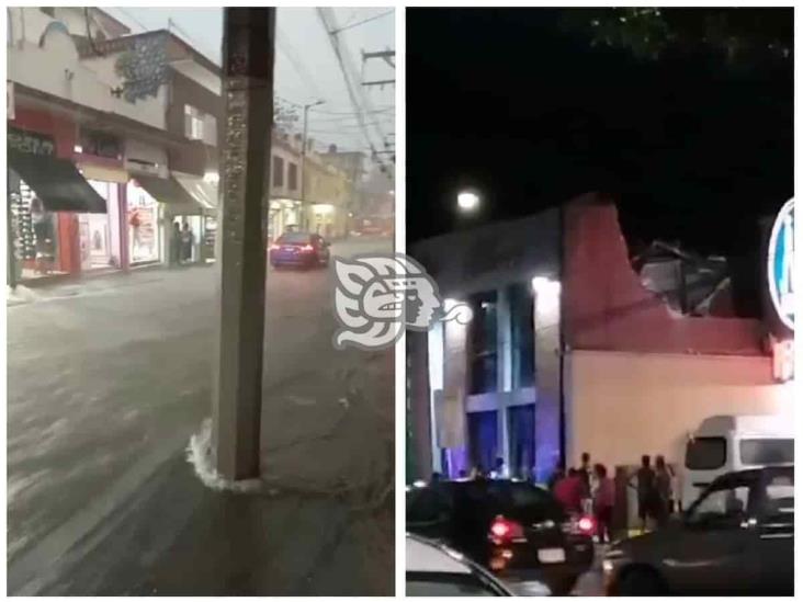 Inundaciones y un antro destechado, saldo de tormenta en Orizaba