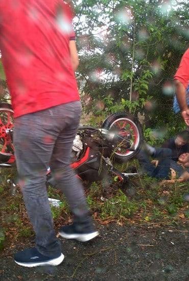 Accidente de motocicleta en Misantla; joven resulta gravemente herido 