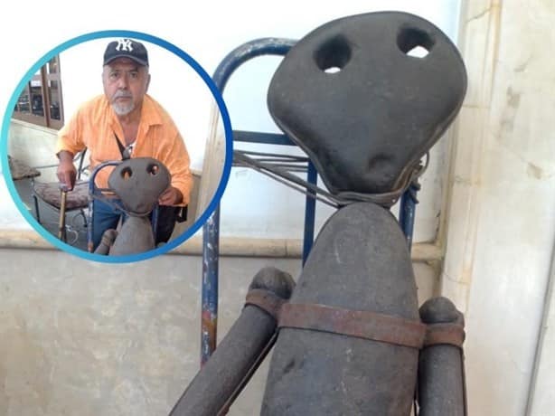 OVNIs y escultura, una fusión para artesano hechizado por extraterrestres en Veracruz