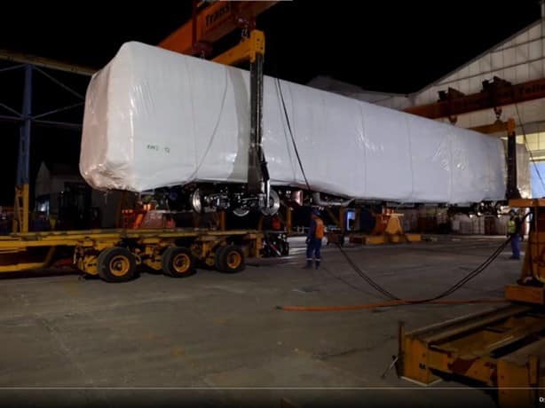 Primer convoy del Tren Maya sale de Hidalgo hacia Cancún (+Video)
