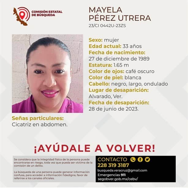 Buscan a Mayela, desapareció hace 6 días en Alvarado, en Veracruz