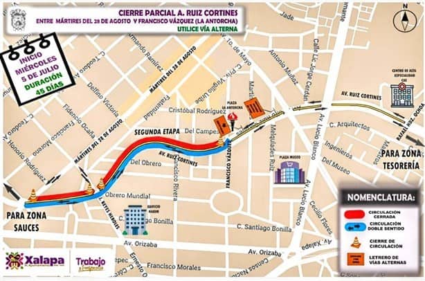 ¡Alista tu ruta! Este 05 de julio cerrarán importante avenida de Xalapa