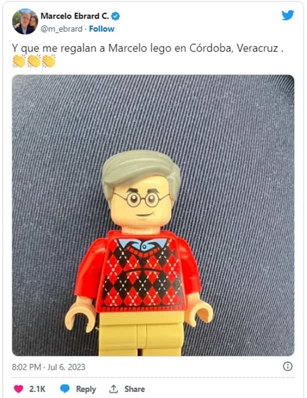 ‘Y que me regalan a Marcelo Lego’; presume Ebrard tras viaje a Córdoba
