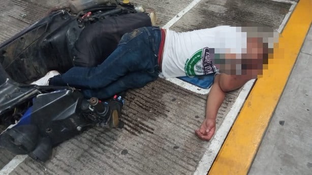 Ebrio joven se accidenta en su motoneta en calles de Misantla