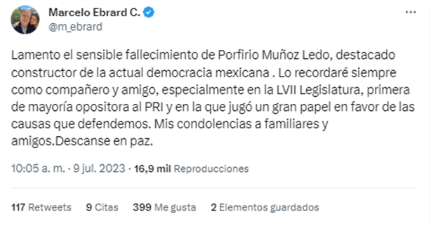 Muere el político Porfirio Muñoz Ledo