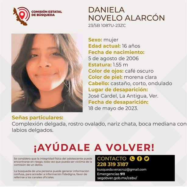 Buscan a Daniela Novelo, desapareció en Cardel, Veracruz